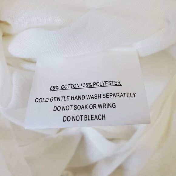 Indikah Romper Size Medium White Spaghetti Strap Cotton Blend By Angel Biba New - Picture 15 of 16